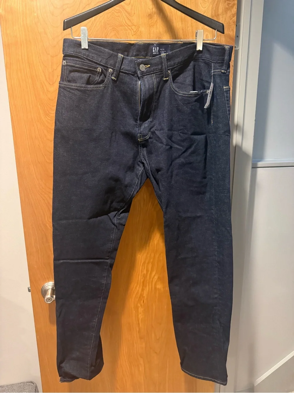 GAP Men's Dark Indigo Athletic Taper Jeans